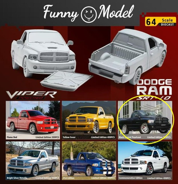 1/64 Dodge RAM TRX ダッジ　ラムTRX トラックミニカー 予約 Funny Model (FM) 1/64 ダッジ ラム 2004 Dodge RAM SRT-10 C