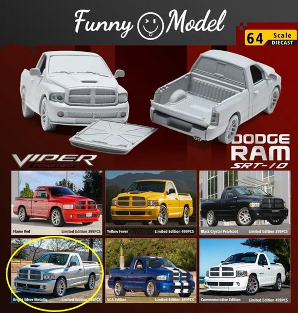 予約 Funny Model (FM) 1/64 ダッジ ラム 2004 Dodge RAM SRT-10 D