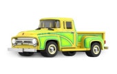 ͽ�� 30596 GreenLight 1/64 �ե����� Ford F-100 - Bright Yellow Sergio Rocha Collaboration 1954 - Lowriders