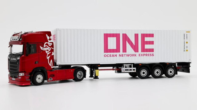 新品 Tubro Truck 1/64 スカニア トレーラー コンテナ Scania 730S 4x2