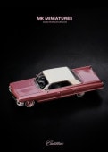 ͽ��  MK Miniatures 1/64  ����ǥ�å� �ɥ��ӥ� Cadillac DeVille Ice Plum Pink (White) Roof