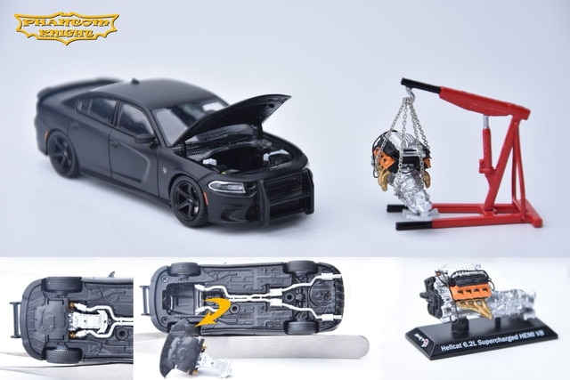 ͽ��  Phantom Knight PK 1/64 ���å� ���㡼���㡼 2023 Dodge Charger SRT Hellcat Matte Black ���󥸥��դ�