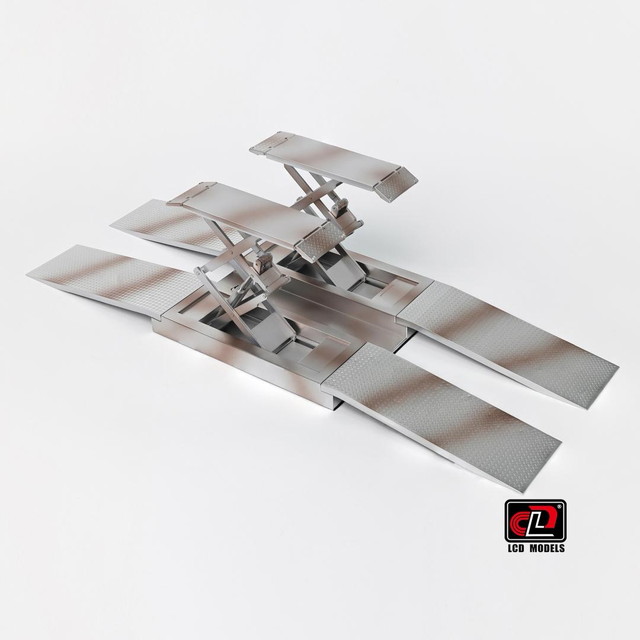 木製 レーシングカー オブジェ ドライバーフィギュア付き全長70センチ 予約 LCD18026-SI LCD 1/18 シザーリフト JDM Models All Scissor Lift