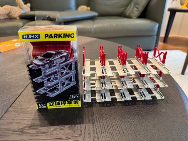 新品 HJMX 1/64 ミニカー 12台 収納 昇降式 立体駐車場 パーキング