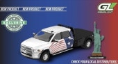 ͽ�� 30595 GreenLight 1/64  2018 Ram 3500 Dually Flatbed with Statue of Liberty Figurine - America 250 Edition 