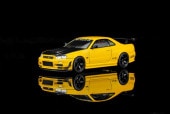 ͽ�� M63475 �⡼�����إ�å��� 1/64 Nissan Skyline GT-R (R34) Customized Lightning Yellow w/GT Aero Kit