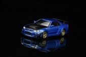 ͽ�� M63476 �⡼�����إ�å��� 1/64 Nissan Skyline GT-R (R34) Customized Bayside Blue w/GT Aero Kit