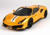 ͽ�� HE180055DDIE BBR 1/18 �ե��顼�� Ferrari 488 Pista full open Giallo Tristrato with stripe silver/blue - LUXURY PACK - BASE AND CASE INCLUDED 