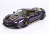 ͽ�� HE180055VIODIE BBR 1/18 �ե��顼�� Ferrari 488 Pista full open Violet Hong Kong with yellow accents - LUXURY PACK - BASE AND CASE INCLUDED 