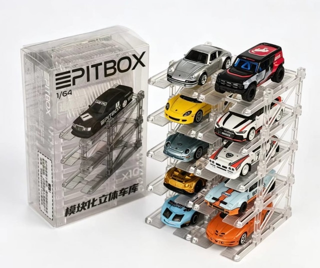 予約 Pitbox 1/64 10台収納 昇降式立体駐車場 ジオラマ 10-Bay Parking