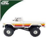 ͽ�� 86648 GreenLight 1/43 �ե����� 1977 Ford F-250 - Free Wheeling Stripes Edition - White 