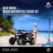 ͽ�� MO222259 MoreArt 1/64  �Х��� �ӥ��� ���� �� ���� �ե����奢 ���å� BLUE BIKINBEACH MOTORCYCLE FIGURE SET