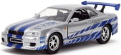 ͽ�� JADA97184 JadaToys 1/32 ���� �磻��ɥ��ԡ��� F&F �˥å��� �������饤�� GT-R (R34) ����С� (�֥饤����) 