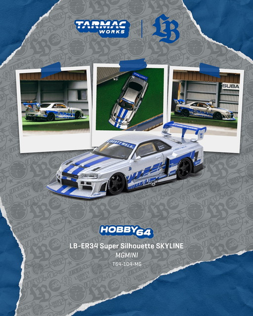 予約 T64-104-MG Tarmac Works 1/64 日産 LB-ER34 Super Silhouette