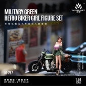 ͽ�� MO222267 MoreArt   MILTARY GREEN RETRO BIKER GIRL FIGURE SET �Х��� �������� ���� �ե����奢 ���å�