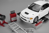 ͽ�� M84013 �⡼�����إ�å��� 1/18 ��ɩ Lancer Evolution IV GSR Scotia White w/Dyno 