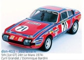 ͽ�� dsn411 �ȥ��ե塼 1/43 �ե��顼�� 365 GTB 4 1974ǯ�롦�ޥ�24���� 5�� ��GT���饹1�̡� #71 Cyril Grandet / Dominique Bardini 