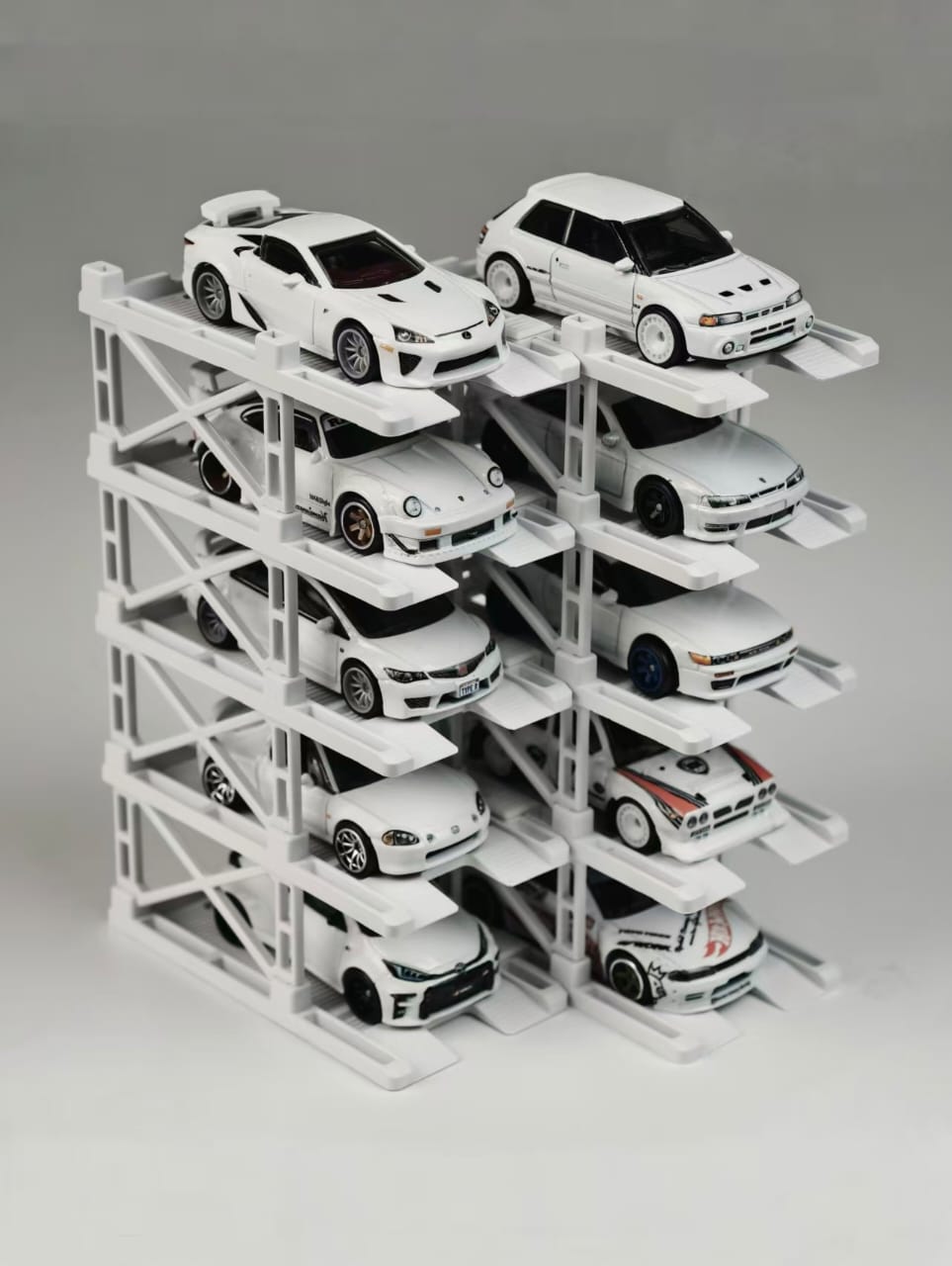 新品 Pitbox 1/64 ミニカー 10台 収納 昇降式 立体駐車場 ジオラマ 10