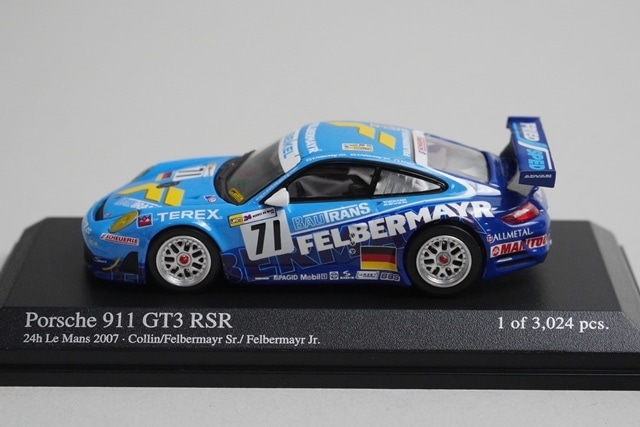 1/64 ミニチャンプス 640076771 ポルシェ 911 GT3 RSR ルマン 24H 2007
