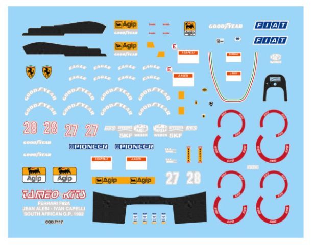 取寄せTMK152 タメオキット 1/43 フェラーリ F92A South African G.P.