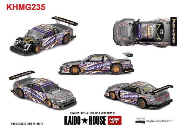 新品 KHMG235 TSM MINI-GT 1/64 日産 Nissan シルビア S13-R KAIDO
