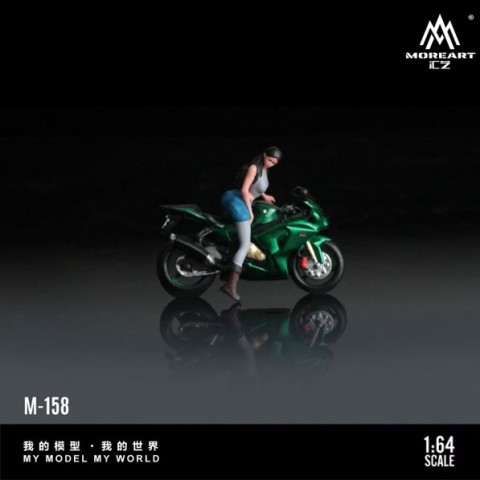 予約 MO222158 MoreArt 1/64 スズキ バイク 女フィギュア