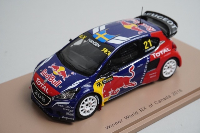 FRED FISBOWSKI ファボウスキー　カーズ ミニカー 1/43 スパーク S5194 プジョー 208 WRX World RX カナダ 優勝 2016 #21