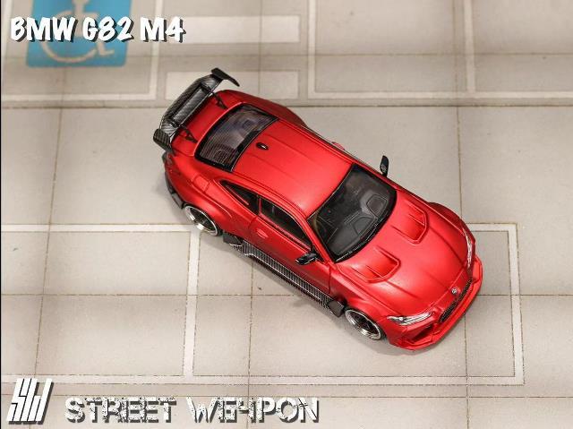 新品 SW Street Weapon 1/64 BMW G82 M4 wide-body 改造 Matte red