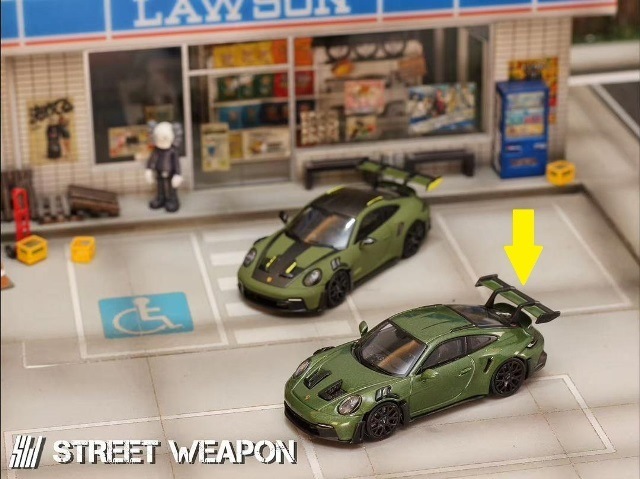 新品 SW Street Weapon 1/64 ポルシェ 992 GT3 RS A/Jungle Green