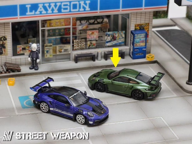 新品 SW Street Weapon 1/64 ポルシェ 992 GT3 RS A/Jungle Green