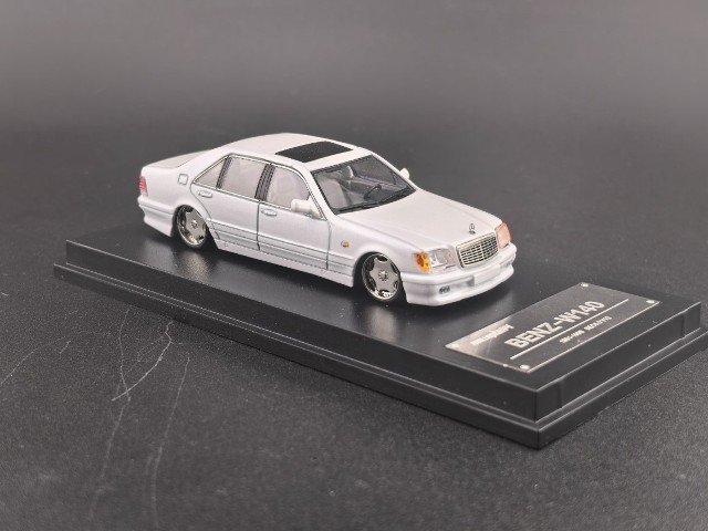 新品 Fine Works 1/64 メルセデス ベンツ BENZ W140 Pearl White