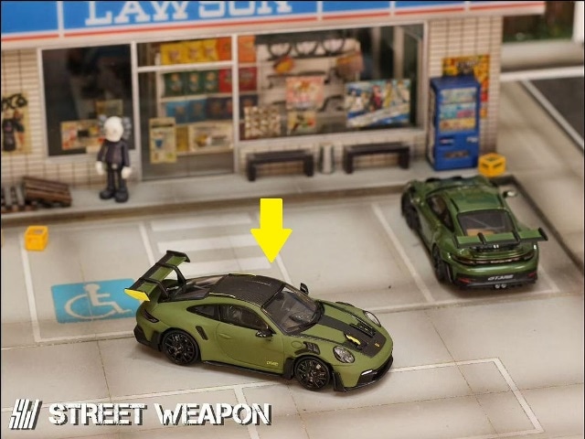 新品 SW Street Weapon 1/64 ポルシェ 992 GT3 RS B/Matte Green