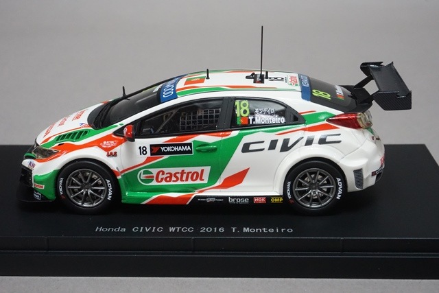1/43 エブロ 45568 ホンダ シビック WTCC 2016 T.モンテイロ #18