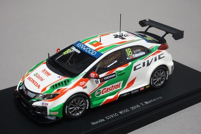 1/43 エブロ 45568 ホンダ シビック WTCC 2016 T.モンテイロ #18