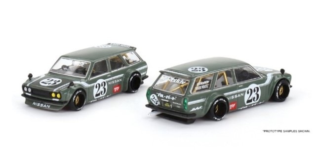 新品 KHMG076 TSM MINI-GT 1/64 ダットサン KAIDO 510 ワゴン カーボン