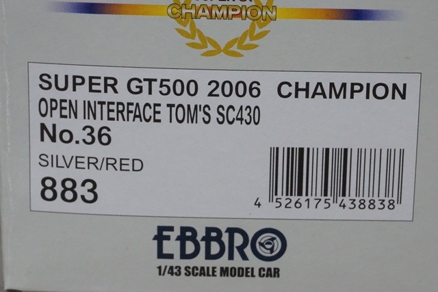 1/43 ֥ 43883 쥯 ץ 󥿡ե ȥॹ SC430 ѡ GT500 ԥ 2006 #36