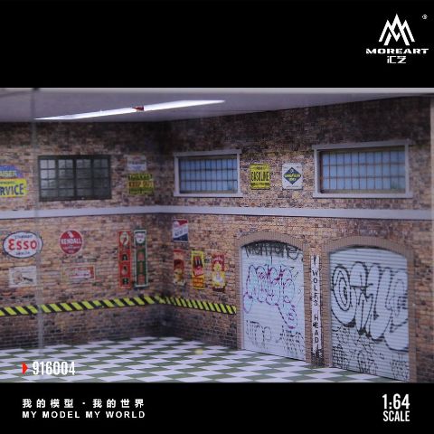 新品 MO916004 MoreArt 1/64 組立済み ジオラマ 照明付き B/ 自動車