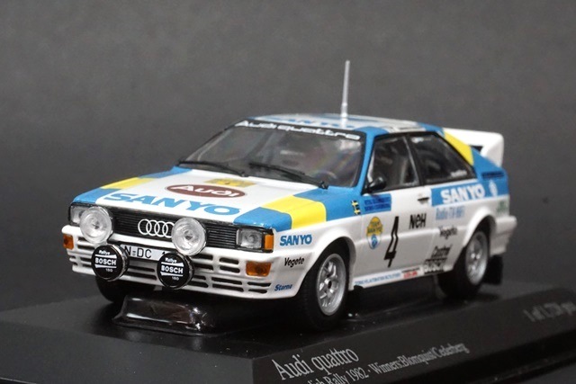 1/43 ミニチャンプス 430821904 アウディ クワトロ スウェーデンラリー  