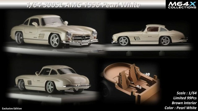 メルセデス・ベンツ SLC 300 Final Edition ホワイトミニカー 予約 M64X Collection 1/64 Vintage 300SL AMG 1996 Pearl White