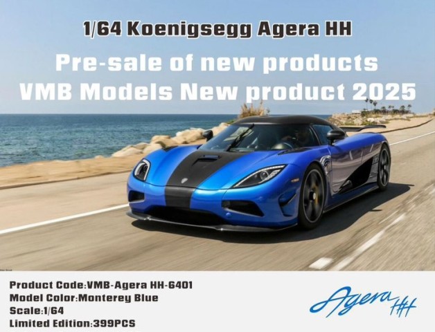 新品 VMB 1/64 ケーニグセグ Koenigsegg Agera HH Monterey Blue