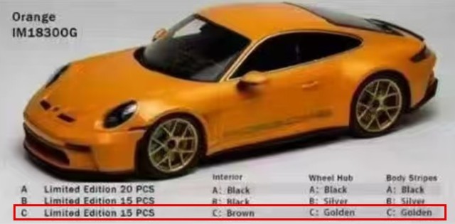 予約 IM1830OG-C IVY Tailor 1/18 ポルシェ PORSCHE 911 S/T 992