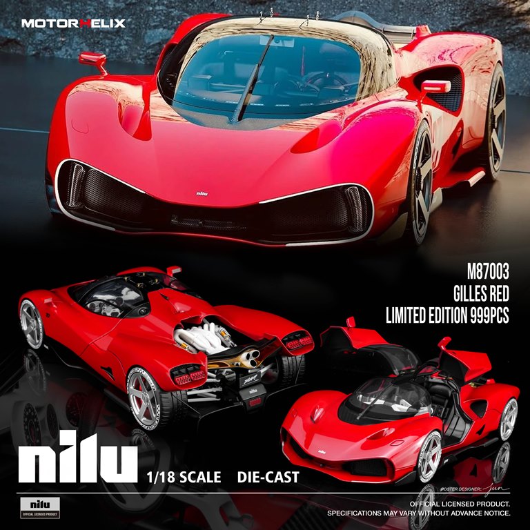予約 M87003 モーターヘリックス 1/18 Nilu GILLES RED, Boost Gear