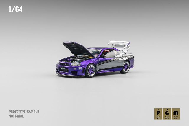 新品 PGM 1/64 GTR R34 Z Tune フル開閉モデル Candy Purple HEC