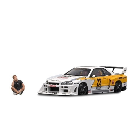  IG2704 ˥åǥ 1/18  LB-ER34 Super Silhouette SKYLINE White/Yellow With Mr. Kato LBWKطʻ