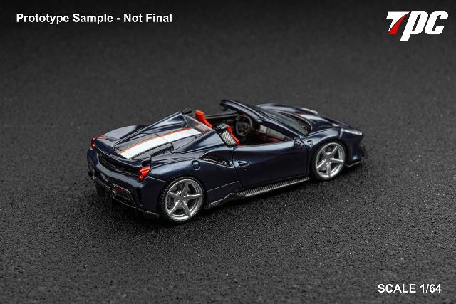 新品 TPC 1/64 Novitec 488 Roadster Metallic Blue/Silver Stripe