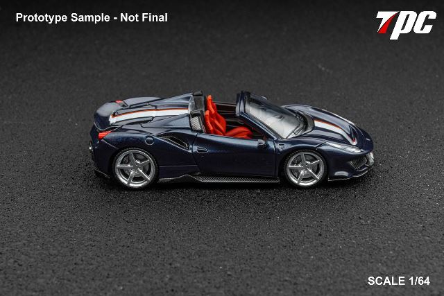 新品 TPC 1/64 Novitec 488 Roadster Metallic Blue/Silver Stripe
