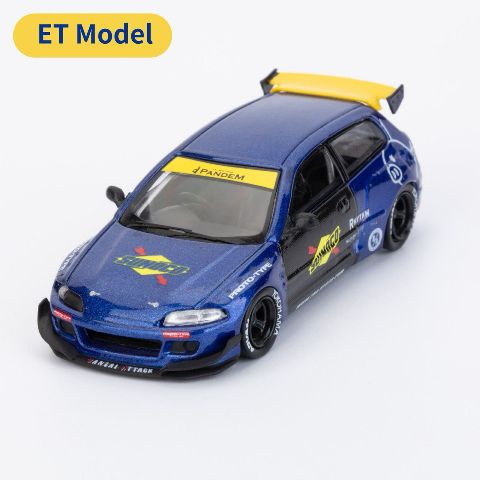 ���� MC640015A ET Model x MC Model Collect ��ǥ륳�쥯�� 1/64 �ۥ�� �ѥ�ǥ� Pandem Civic EG6 5th Mk5 Rocket Bunny Wide-Body ��¤�� Blue yellow