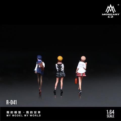 期間限定特別価格 予約 R-041 MoreArt 1/64 JK GIRL DOLL SET 女子高生 3体セット ミニカー