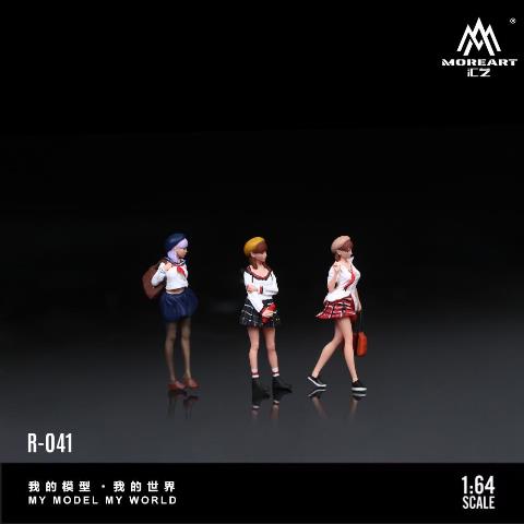 1/64 フィギュア 4体 ミニカー ジオラマ 開封】『ピンクのベスパ と トートバッグの