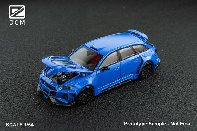 専用【ミニカー】アウディ 予約 DCM 1/64 アウディ Modified Audi RS6 ボンネット開閉 Blue